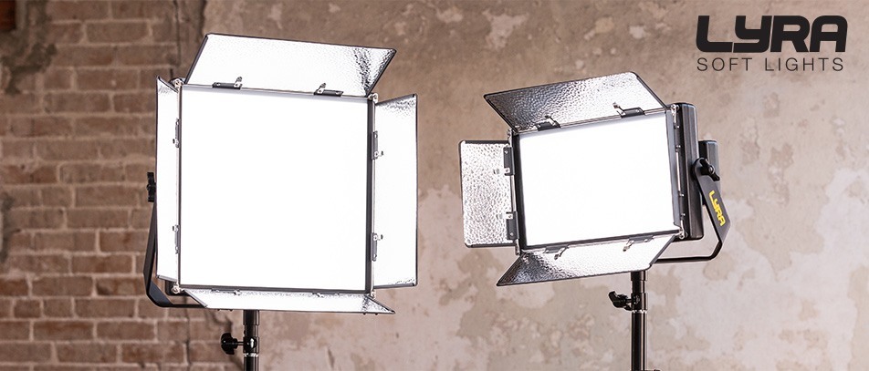 Lyra Half x 1 Bi-Color (3200K-5600K) 3-Point Soft Panel LED Light Kit w/  Gold V-Mount Battery Plate