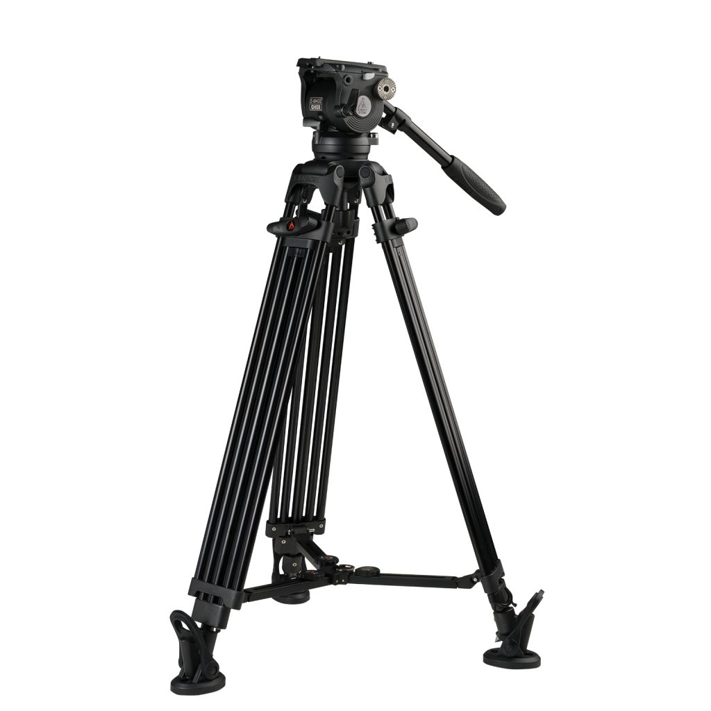 2Stage Aluminum 75mm Fluid Head Tripod Kit, 17.6 lbs Payload, w