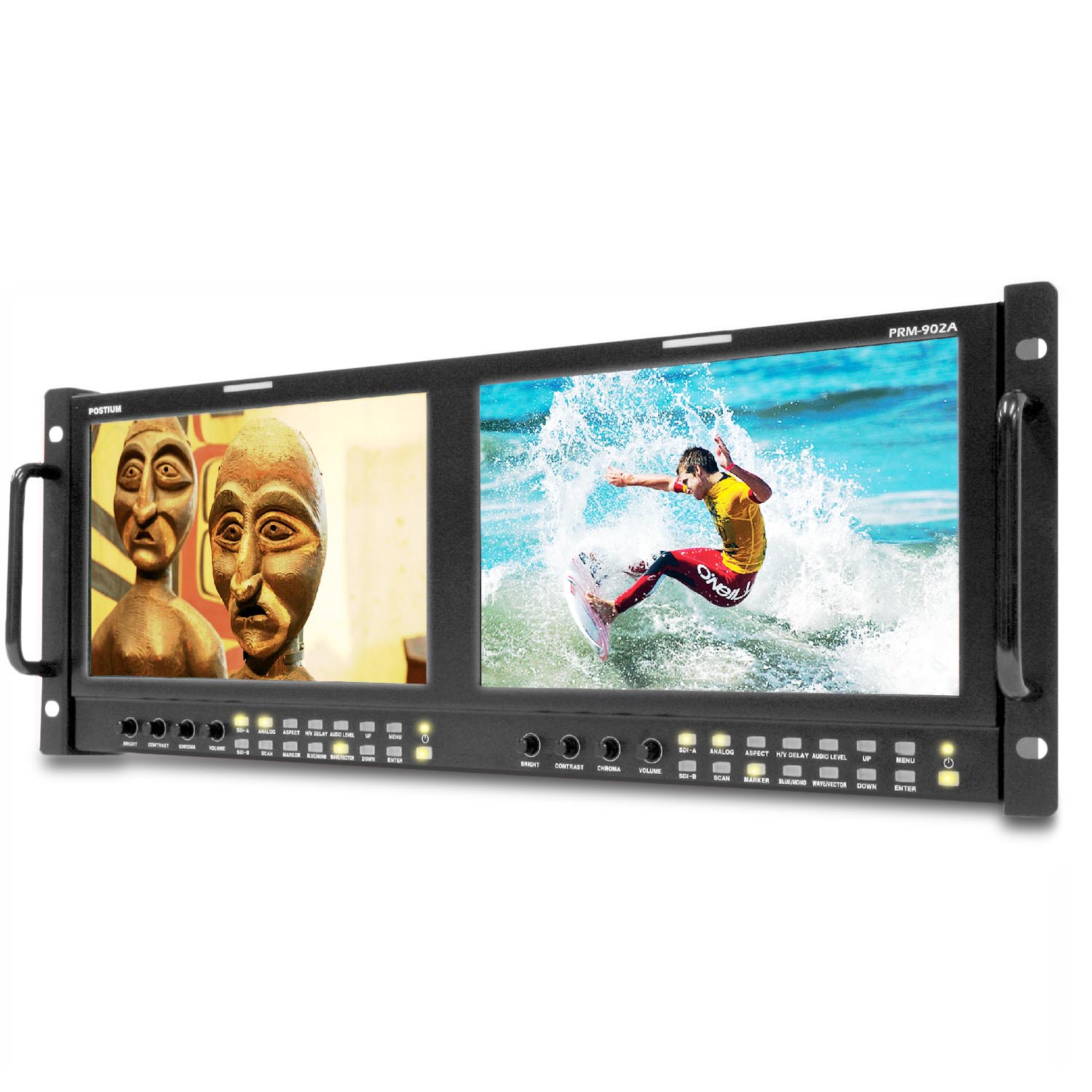 Dual 9 Hdsd Sdi Composite And Component Lcd Rackmount Monitors W