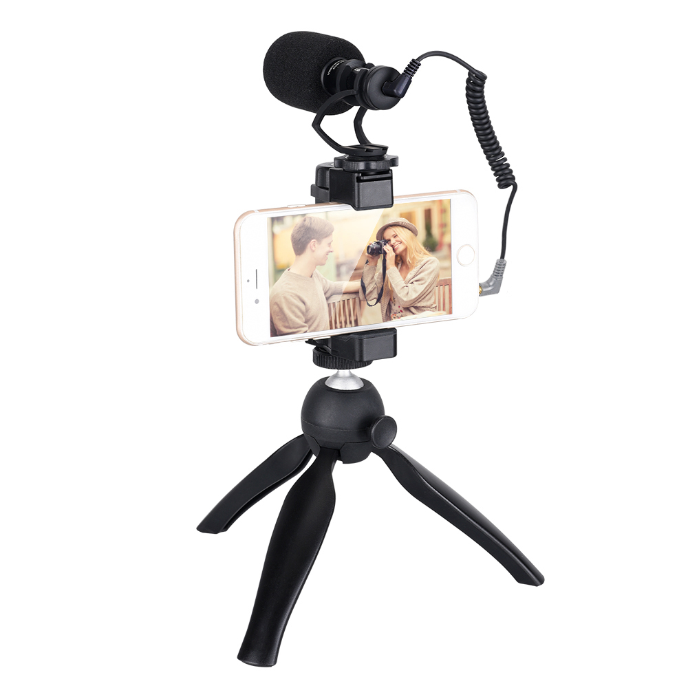 Tripod Phone Clamp with Cold Shoe Mount
