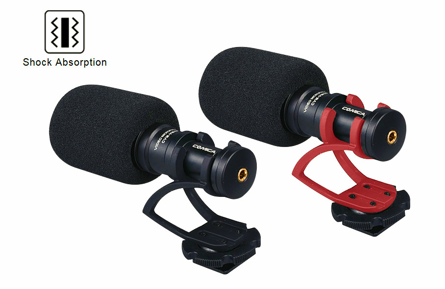 Mini On-Camera Directional Shotgun Mic (Red) (CoMica)