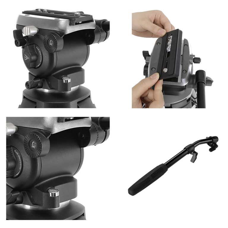 Professional Camera Video Tripod w/ Fluid Head 75mm Bowl 11 lbs. Payload (EImage) Ikan