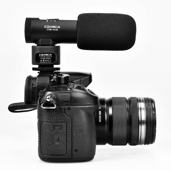 Camcorder COMICA Full Metal on-Camera Stereo Shotgun Video Microphone Interview Microphone with Low-Cut and Sensitivity Adjusting Function for DSLR Camera 