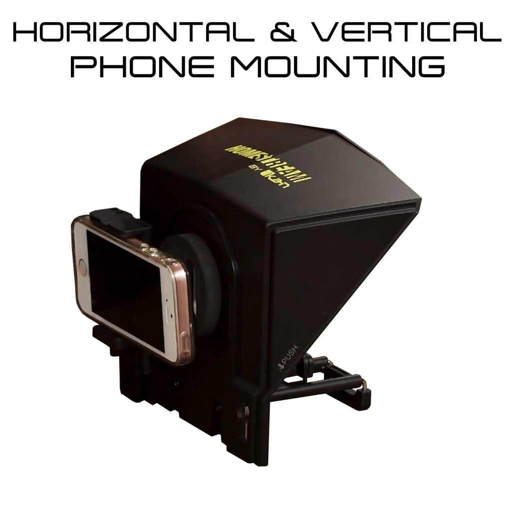 HomeStream™ Smartphone Teleprompter for DSLR, Mirrorless Cameras, or Smartphones w/ Desktop