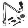 HomeStream™ USB Condenser Cardioid Microphone w/ Gain Control, Adjustable Microphone Arm