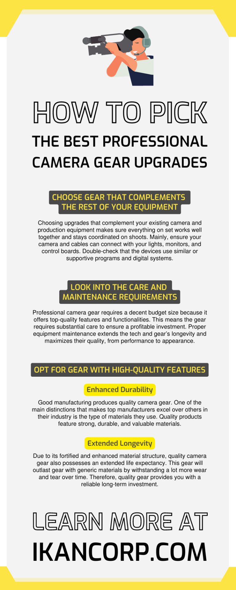 How To Pick the Best Professional Camera Gear Upgrades Ikan