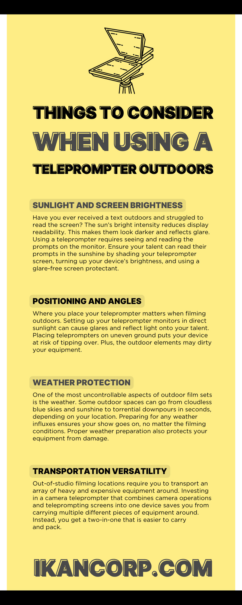 Things To Consider When Using a Teleprompter Outdoors