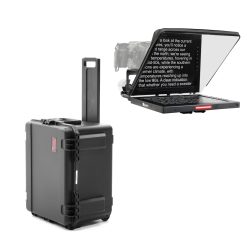 15 inch teleprompter, professional teleprompter, widescreen talent monitor, teleprompter travel kit