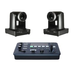 Affordable PTZ camera bundle that comes with 2 30x PTZ cameras and an IP controller that utilizes NDI, RS232, RS422, RS485, SRT, HDMI, SDI, VISCA, PELCO.