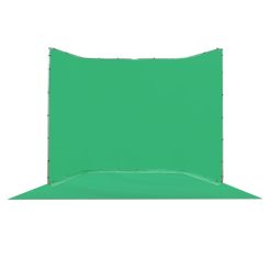 fold-out green screen with metal frame for color keying. foldout green screen/