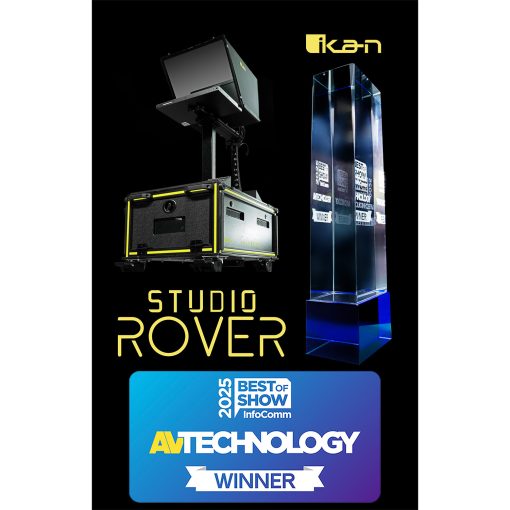 mobile studio ikan studio rover teleprompter on wheels motorized column