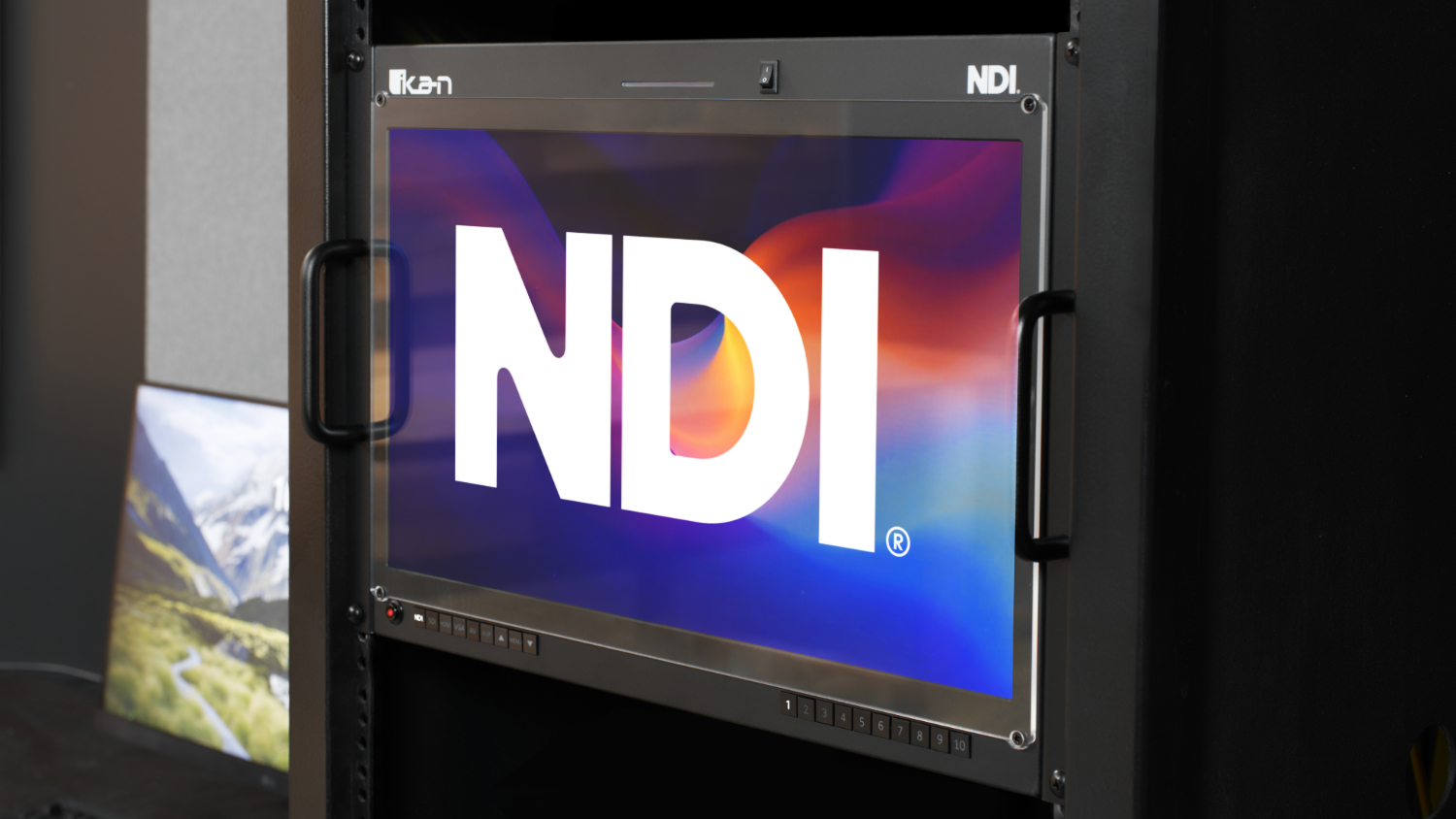 DSC09875 NDI Monitor rack mounted. rack mount NDI monitor. Rack-mounted NDI monitor, AV over IP Monitor, AVoIP monitor.