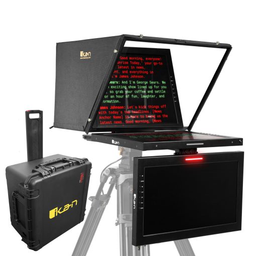 PTZ Teleprompter, Tally light, Talent monitor, travel kit