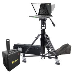 19" 4:3 Teleprompter, Motorized Pedestal & Dolly Turnkey, Travel Kit