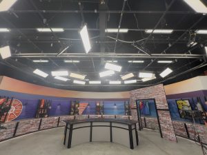 LED studio lighting replacing legacy tungsten fixtures for energy savings