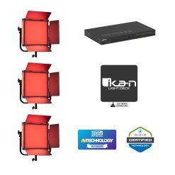 Lyra POE 1 x 1 RGBWA Color Studio Soft Panel LED Light w/  Netgear PoE++ Switch and Light Deck