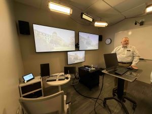 Texas A&M Mays Business School distance learning studio with PoE lighting