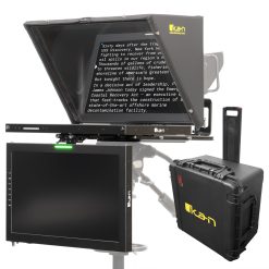 PTZ Teleprompter for Corporate AV and podcast studios – professional PTZ camera teleprompter providing clear script delivery and natural eye contact for high-quality video production
