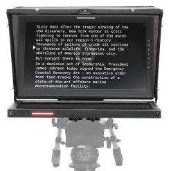 PTZ Teleprompter for Corporate AV and podcast studios – professional PTZ camera teleprompter providing clear script delivery and natural eye contact for high-quality video production