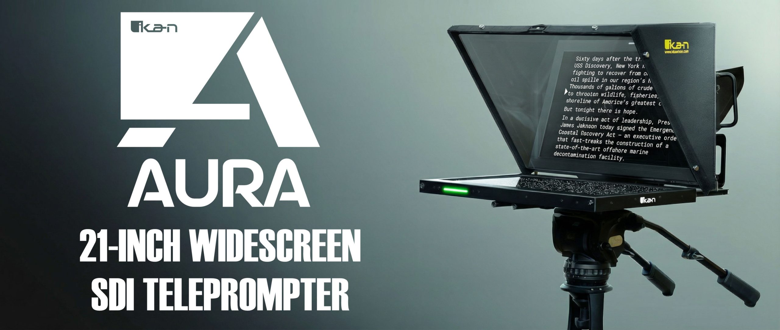 21 Banner PTZ Teleprompter for Corporate AV and podcast studios – professional PTZ camera teleprompter providing clear script delivery and natural eye contact for high-quality video production
