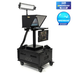 Studio Rover™ Mobile Studio w/ 19" NDI Teleprompter, Talent Monitor, Motorized Column, PoE Light, Two D-Series Patch Panel Slots